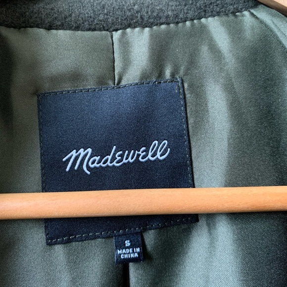 NEW Madewell Estate Wool Cocoon Coat in Dried Olive Melange, size Small - Picture 6 of 13